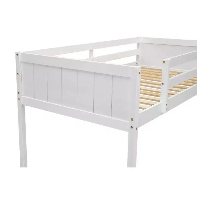 Letto a soppalco basso per bambini, Struttura letto a soppalco in legno con scala per ragazze, ragazzi, adolescenti