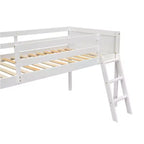 Letto a soppalco basso per bambini, Struttura letto a soppalco in legno con scala per ragazze, ragazzi, adolescenti