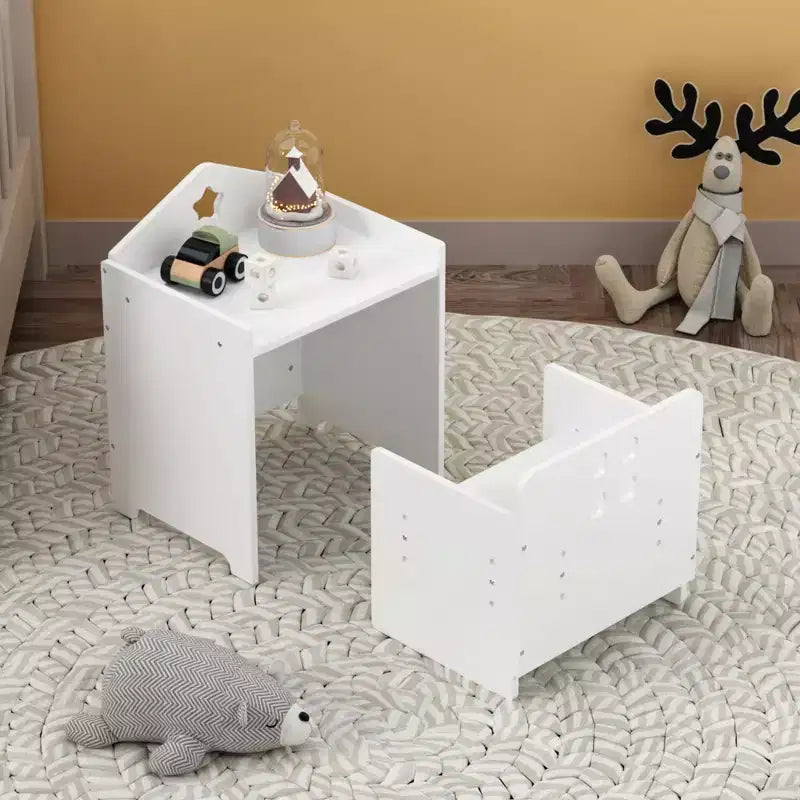 Set Tavolo e Sedie Montessori per Svezzamento Bambini, Set Tavolo e Sedie in Legno per Bambini, Tavolo Attività per Bambini, Sgabelli