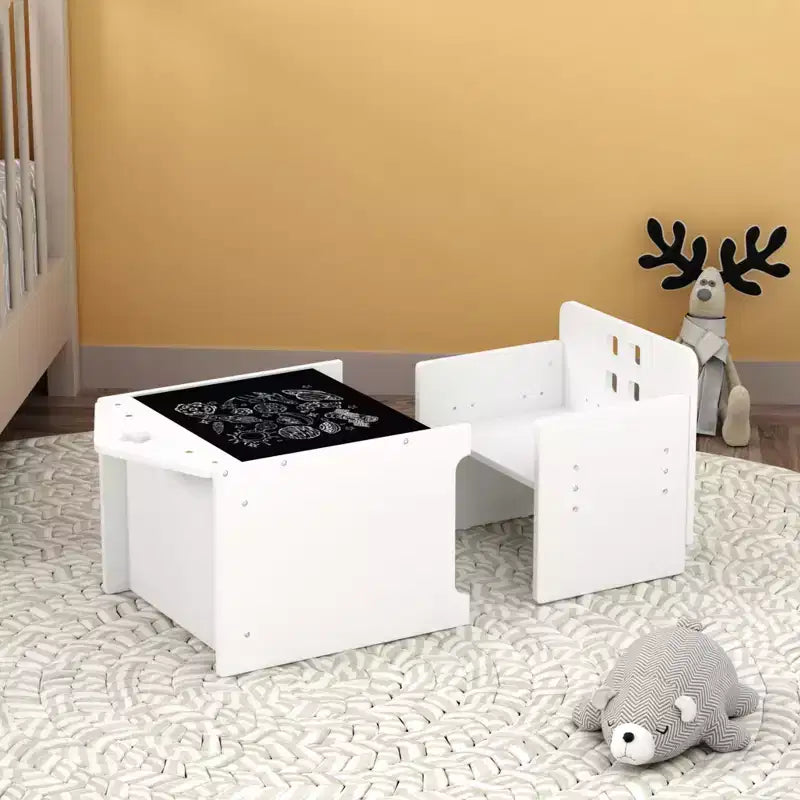 Set Tavolo e Sedie Montessori per Svezzamento Bambini, Set Tavolo e Sedie in Legno per Bambini, Tavolo Attività per Bambini, Sgabelli