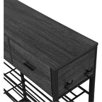 Scarpiera, Organizer Scarpiera a 4 Ripiani con 2 Cassetti, Scaffale per Scarpe in Metallo, Porta Scarpe, Scarpiera con Spazio per Riporre e Ganci
