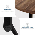 Coolmee, tavolo da pranzo rotondo da 120 cm, tavolo da pranzo industriale da 4 a 6 posti, tavolo da cucina in legno con robusta struttura in metallo (sedie escluse)