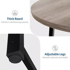 Coolmee, tavolo da pranzo rotondo da 120 cm, tavolo da pranzo industriale da 4 a 6 posti, tavolo da cucina in legno con robusta struttura in metallo (sedie escluse)