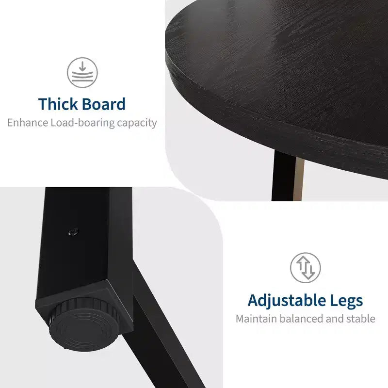 Coolmee, tavolo da pranzo rotondo da 120 cm, tavolo da pranzo industriale da 4 a 6 posti, tavolo da cucina in legno con robusta struttura in metallo (sedie escluse)