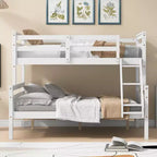 Letto a castello in legno a due piazze per bambini, struttura con ringhiera di protezione per cameretta o dormitorio