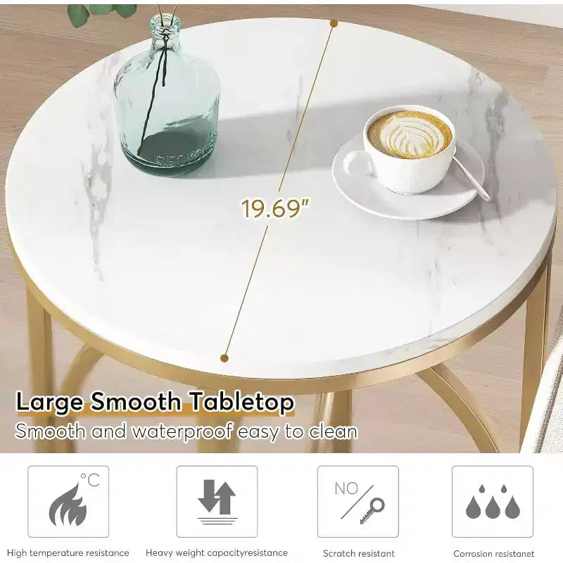Tavolino rotondo stretto Okak Industrial con base in metallo scavato, comodino cilindrico per soggiorno, camera da letto