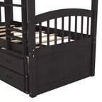 Letto a castello singolo su singolo con letto estraibile e cassetti contenitore, letti a castello in legno massello per mobili da camera da letto