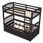 Letto a castello singolo su singolo con letto estraibile e cassetti contenitore, letti a castello in legno massello per mobili da camera da letto