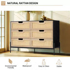Cassettiera a 6 cassetti per camera da letto Comodino a consolle in rattan per camera da letto