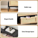 Cassettiera a 6 cassetti per camera da letto Comodino a consolle in rattan per camera da letto