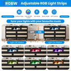 Cassettiera in Legno Naturale di Grandi Dimensioni con 6 Cassetti in Rattan, Luce LED e Stazione di Ricarica per Cabina Armadio, Cameretta, Soggiorno