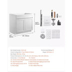 Mobile base VEVOR per lavello serie Shaker, 36 pollici, da assemblare, 36 L x 24 P x 34,5 A, bianco