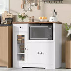 Pensili da cucina a microonde GustoWave con contenitore, con 3 ante, 1 cassetto e ripiani regolabili, mobiletto per dispensa