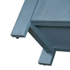 Hostack Credenza/Buffet a 4 Ante Stile Rustico con Ripiani Regolabili per Sala da Pranzo e Cucina, Blu Navy