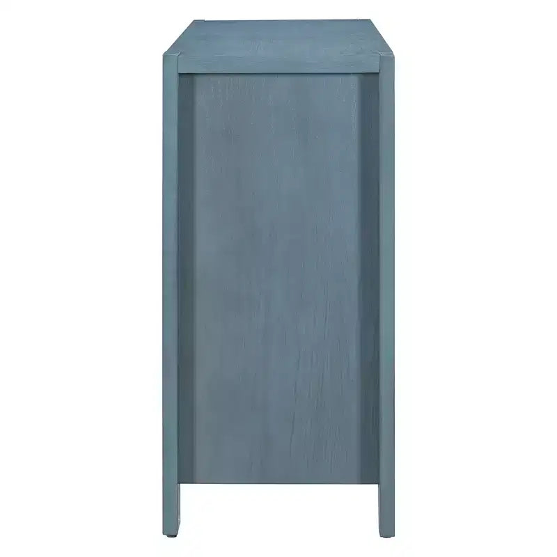 Hostack Credenza/Buffet a 4 Ante Stile Rustico con Ripiani Regolabili per Sala da Pranzo e Cucina, Blu Navy