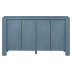 Hostack Credenza/Buffet a 4 Ante Stile Rustico con Ripiani Regolabili per Sala da Pranzo e Cucina, Blu Navy