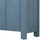 Hostack Credenza/Buffet a 4 Ante Stile Rustico con Ripiani Regolabili per Sala da Pranzo e Cucina, Blu Navy