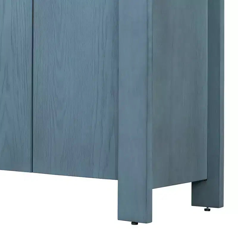 Hostack Credenza/Buffet a 4 Ante Stile Rustico con Ripiani Regolabili per Sala da Pranzo e Cucina, Blu Navy