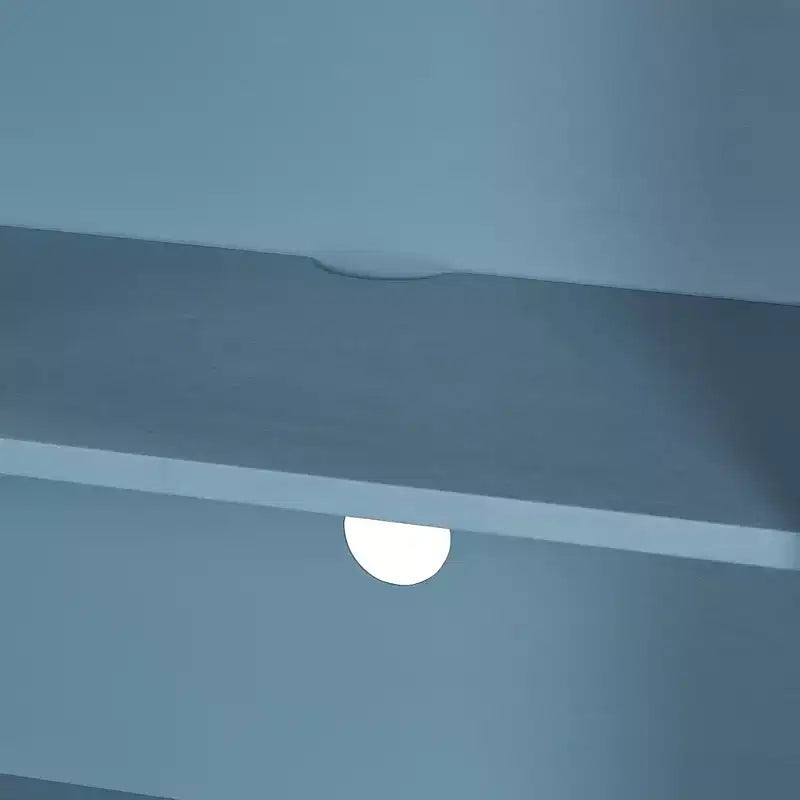 Hostack Credenza/Buffet a 4 Ante Stile Rustico con Ripiani Regolabili per Sala da Pranzo e Cucina, Blu Navy