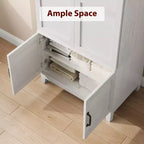 GustoWave Armadio Guardaroba con 4 Ante, Armadio in Legno da 72 pollici, Mobile Guardaroba Alto Autoportante con Ripiani Regolabili