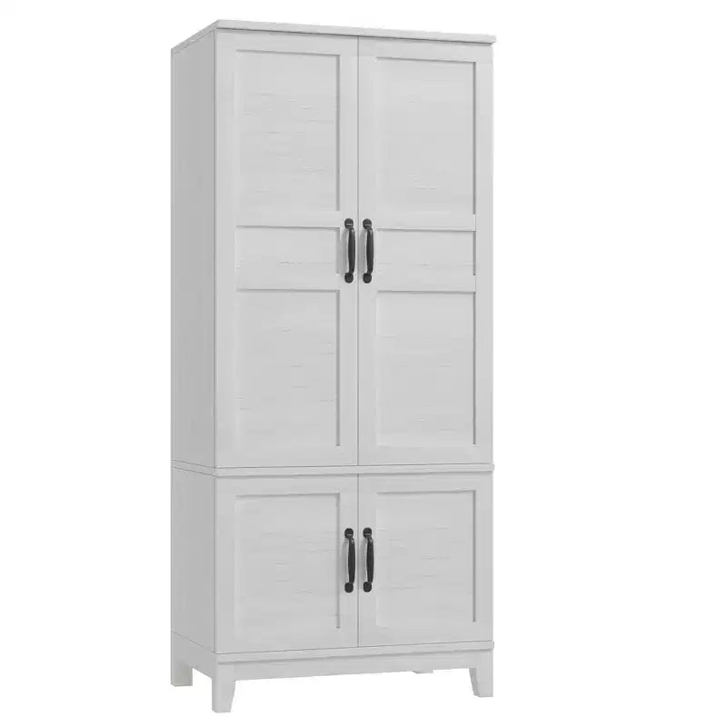GustoWave Armadio Guardaroba con 4 Ante, Armadio in Legno da 72 pollici, Mobile Guardaroba Alto Autoportante con Ripiani Regolabili