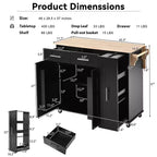 Isola da cucina con anta a ribalta, carrello multiuso con organizer estraibile a 3 livelli, ripiano interno, carrello su ruote con portasalviette e 2 cassetti