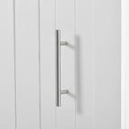 Isola da cucina con anta a ribalta, carrello multiuso con organizer estraibile a 3 livelli, ripiano interno, carrello su ruote con portasalviette e 2 cassetti