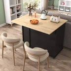 Isola da cucina con anta a ribalta, carrello multiuso con organizer estraibile a 3 livelli, ripiano interno, carrello su ruote con portasalviette e 2 cassetti
