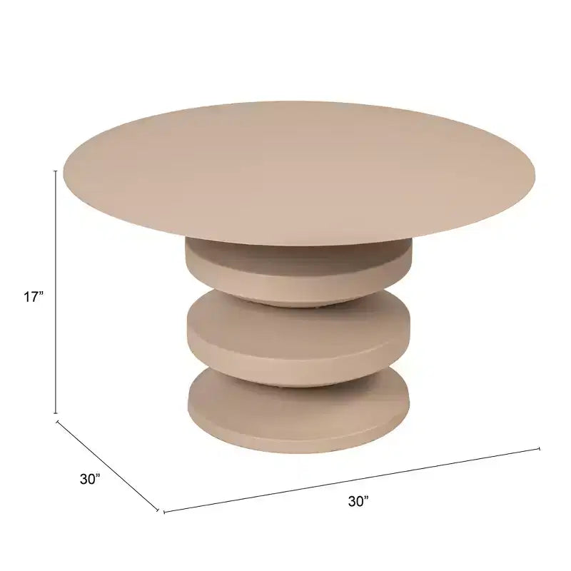 Tavolino da caffè fisarmonica in metallo Storied Home, Beige