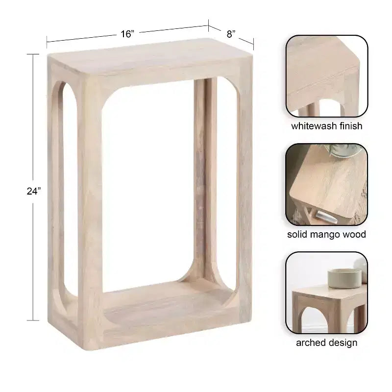 Tavolino sottile in legno Dahl Kate e Laurel