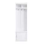 CLIHOME Appendiabiti da Ingresso Minimalista con Mobiletto e 6 Ganci, Panca Contenitore Multifunzionale con Attaccapanni, Elegante Mobiletto da Foyer