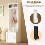 CLIHOME Appendiabiti da Ingresso Minimalista con Mobiletto e 6 Ganci, Panca Contenitore Multifunzionale con Attaccapanni, Elegante Mobiletto da Foyer