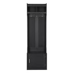 CLIHOME Appendiabiti da Ingresso Minimalista con Mobiletto e 6 Ganci, Panca Contenitore Multifunzionale con Attaccapanni, Elegante Mobiletto da Foyer