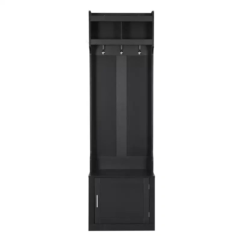 CLIHOME Appendiabiti da Ingresso Minimalista con Mobiletto e 6 Ganci, Panca Contenitore Multifunzionale con Attaccapanni, Elegante Mobiletto da Foyer