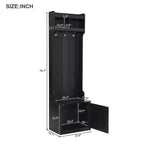 CLIHOME Appendiabiti da Ingresso Minimalista con Mobiletto e 6 Ganci, Panca Contenitore Multifunzionale con Attaccapanni, Elegante Mobiletto da Foyer