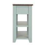 Hostack Tavolo Console con piano in legno massello da 48 pollici, 3 cassetti e 2 ripiani, piano retrò blu e marrone