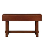 Hostack 52" Tavolo Consolle da Fattoria Scanalato con Cassetti e Gambe in Legno Massiccio per Soggiorno e Ingresso, Ciliegio