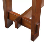 Hostack 52" Tavolo Consolle da Fattoria Scanalato con Cassetti e Gambe in Legno Massiccio per Soggiorno e Ingresso, Ciliegio