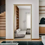 Specchio Whisen a figura intera da pavimento o da parete con cornice in legno, 32*70