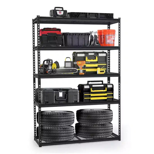 48 5-Tier Garage Shelving, 2500 Lbs Capacity Heavy Duty Shelving Unit for Garage, Adjustable Metal Storage Shelves