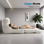 JIONJOY Divano Letto Convertibile 3-in-1 - Poltrona Letto con Schiuma ad Alta Densità, Lettino Pieghevole Portatile - Bianco
