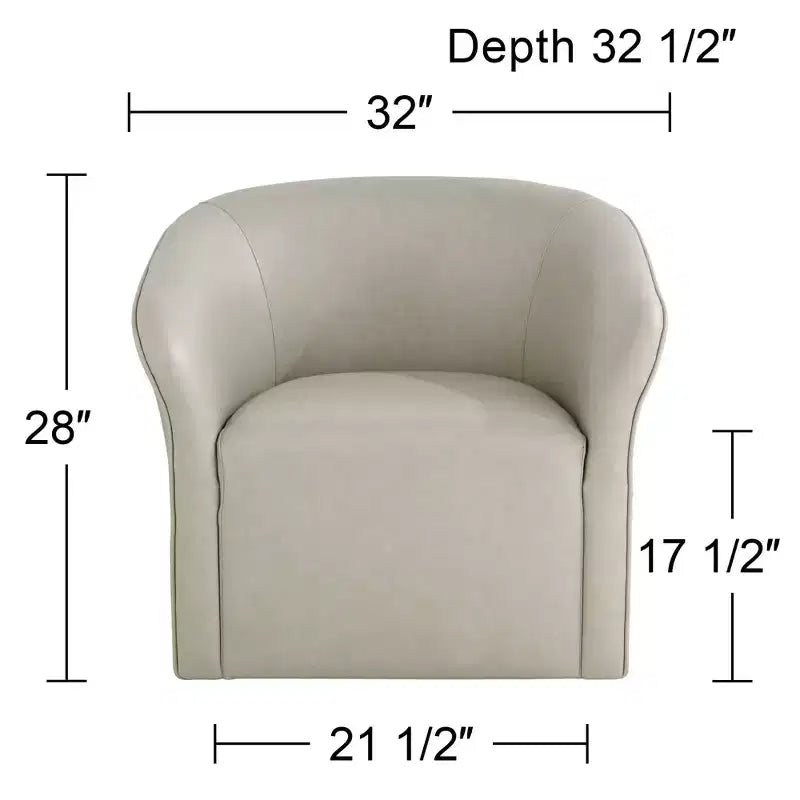 Studio 55D Sedia Girevole in Similpelle Color Crema Charlie
