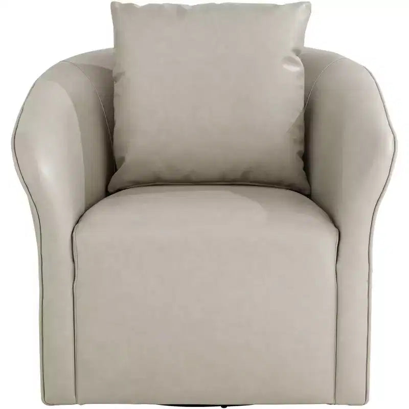 Studio 55D Sedia Girevole in Similpelle Color Crema Charlie