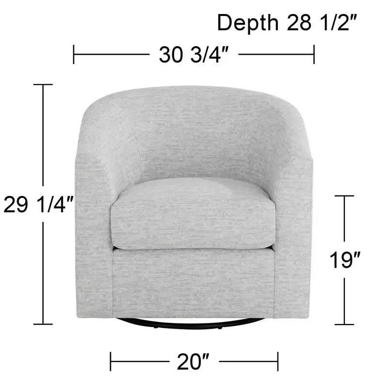 Studio 55D Poltrona Girevole in Tessuto Grigio, Larga 78 cm