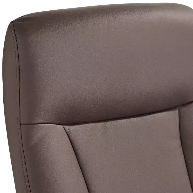 Poltrona Reclinabile Moderna BenchMaster Bruce in Similpelle Marrone Cioccolato con Poggiapiedi Ottomano, Girevole Manuale Ergonomica per Camera da Letto