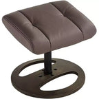 Poltrona Reclinabile Moderna BenchMaster Bruce in Similpelle Marrone Cioccolato con Poggiapiedi Ottomano, Girevole Manuale Ergonomica per Camera da Letto
