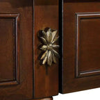 Hostack 52'' Tavolo Consolle Retrò Curvo in Legno con Ripiano Aperto e 2 Cassetti per Soggiorno e Ingresso, Ciliegio