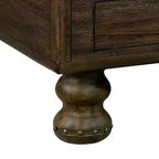 Tavolino da caffè in legno Hostack da 40'' con 4 cassetti e gambe decorate con rivetti per soggiorno, facile da montare, color espresso