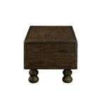 Tavolino da caffè in legno Hostack da 40'' con 4 cassetti e gambe decorate con rivetti per soggiorno, facile da montare, color espresso