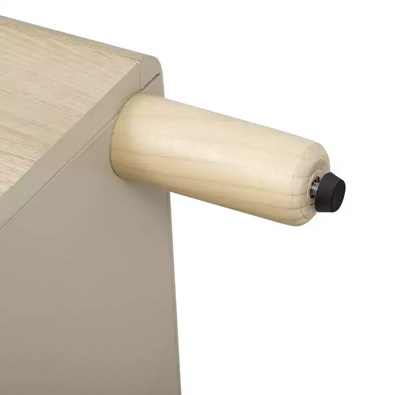 Luxystar Mobile Credenza a 4 Ante con Spazio Contenitore, Maniglie ad Arco Uniche e Ripiani Regolabili per Sala da Pranzo e Soggiorno, Naturale